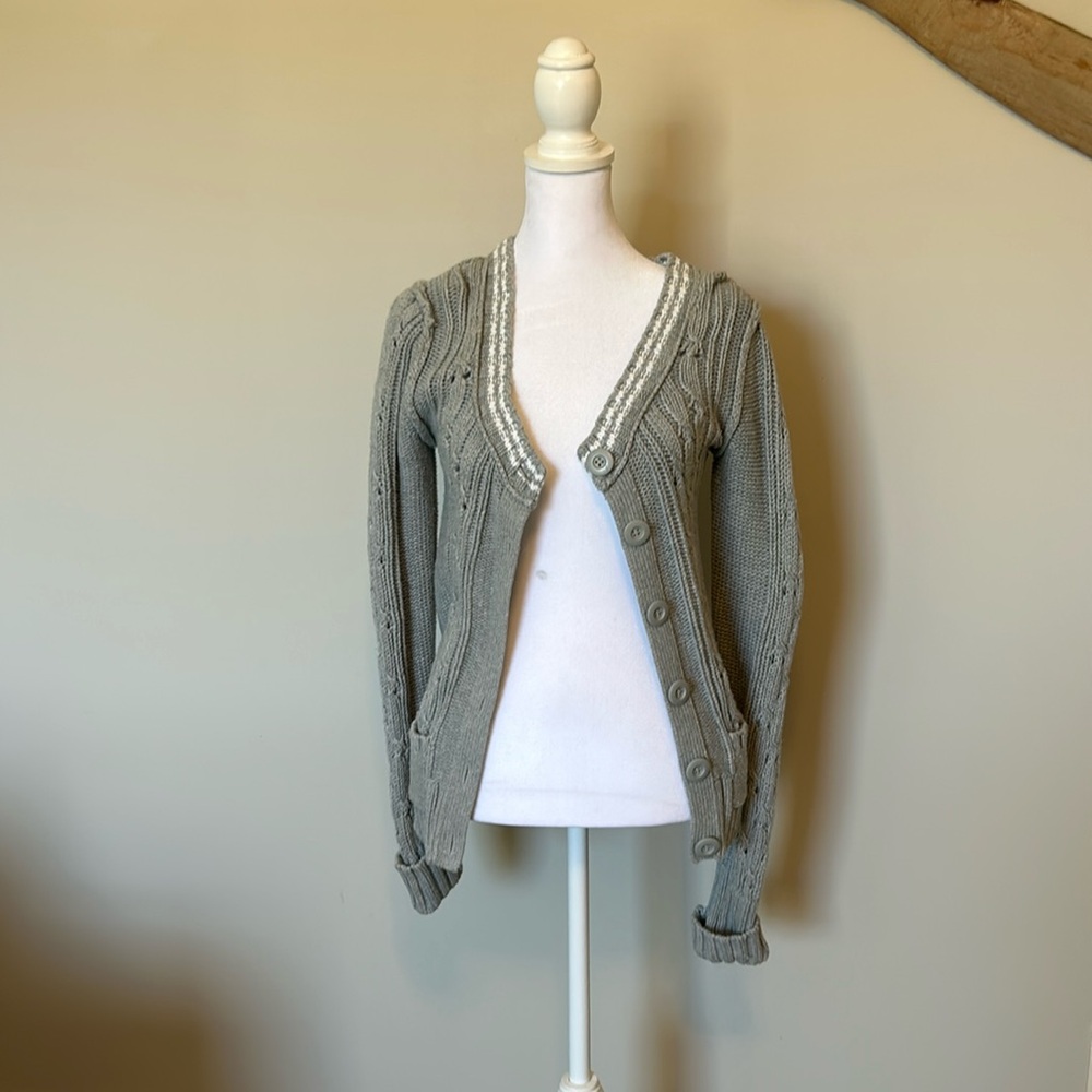 Old navy gray button up sweater size medium